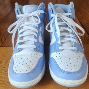 Nike Dunks High-Top Sneakers in Light Blue and White Size 8